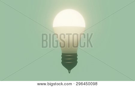 Modern Led Lamp Isolated 3d, Eco Energy Concept, Close Up