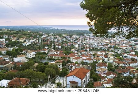 Scenery Of The Traditional Kyparissia Town In Messinia Peloponnese Greece