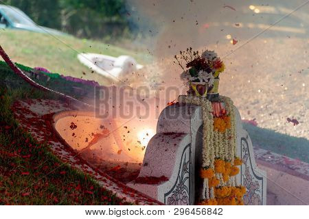 Firecrackers In The Qingming Festival (in Thailand)
