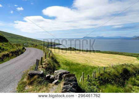 Landscape View In West Kerry, Beara Peninsula, Popular Holiday Home Destination In Ireland For Short