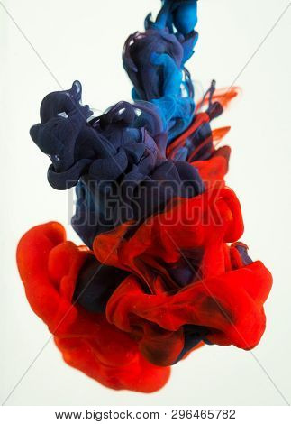 Colorful Ink Drops In Water