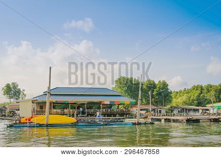 Chanthaburi, Thailand: April 16, 2019 Scenery Of Fishing Village (the No-land Village) On April 16,2