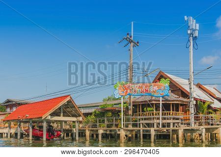 Chanthaburi, Thailand: April 16, 2019 Scenery Of Fishing Village (the No-land Village) On April 16,2