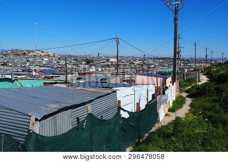 Khayelitsha Township, South Africa - 29 August 2018 : Backyard In A Township In South Africa