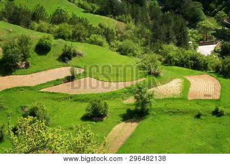 Spring Is Coming... Amazing Spring View With A Little Village In Rhodopi Mountains, Bulgaria. Magnif