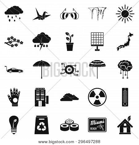 Very Bad Weather Icons Set. Simple Set Of 25 Very Bad Weather Icons For Web Isolated On White Backgr