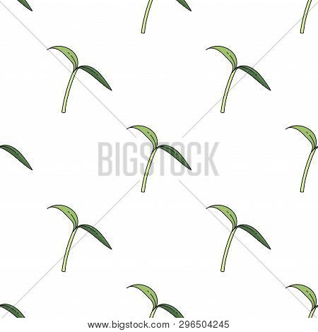 Sprouts Colored Isolated Seamless Pattern On White Background.