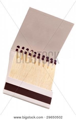 อย่างใกล้ชิด matchbook แยกต่างหากบนพื้นหลังสีขาว