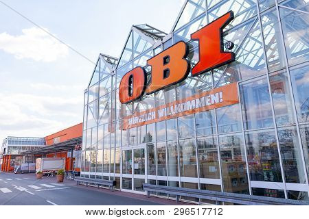 Nuremberg / Germany - April 7, 2019: Obi Branch On A German Do It Yourself Obi Market In Nuremberg.