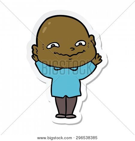 sticker of a cartoon creepy guy