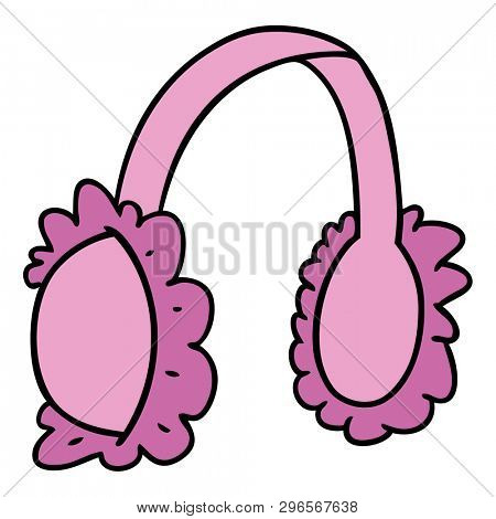 hand drawn cartoon doodle of pink ear muff warmers