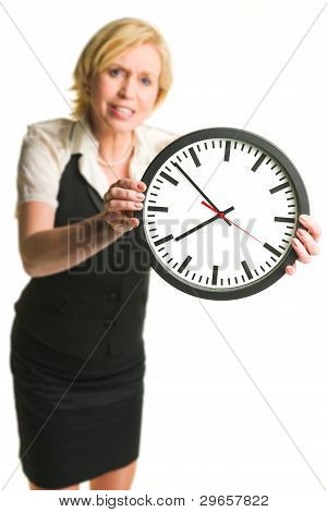 Kancelář dáma s hodinami