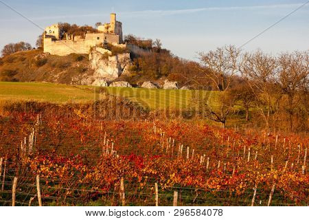 Falkenstein Castle in autumn, Austria