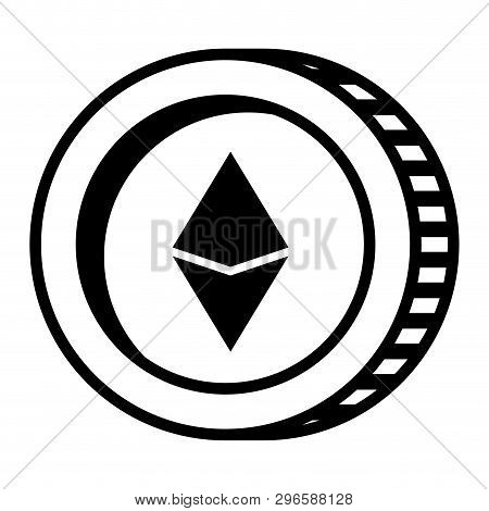 Cryptocurrency Etherum Coin Isolated Icon Vector Illustration Design
