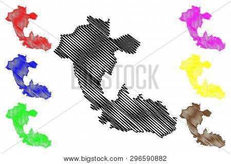 Risaralda Department (colombia, Republic Of Colombia, Departments Of Colombia) Map Vector Illustrati
