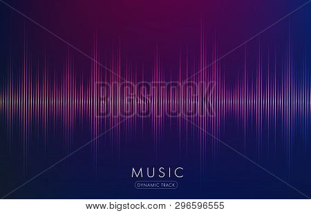 Music Waves Abstract Form Glowing On Dark Background