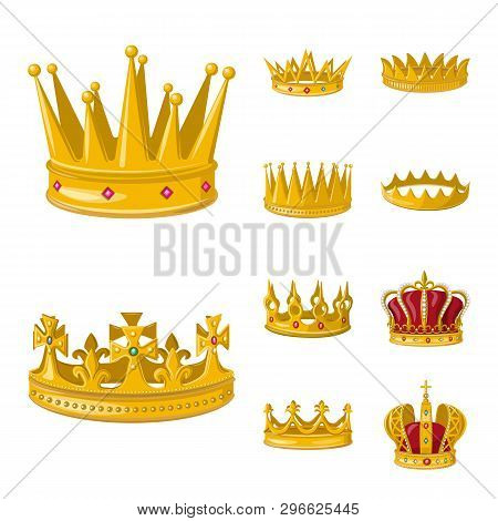 Vector Design Of Monarchy And Gold Icon. Collection Of Monarchy And Heraldic Stock Vector Illustrati