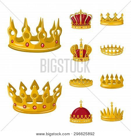 Vector Illustration Of Monarchy And Gold Symbol. Collection Of Monarchy And Heraldic Stock Vector Il
