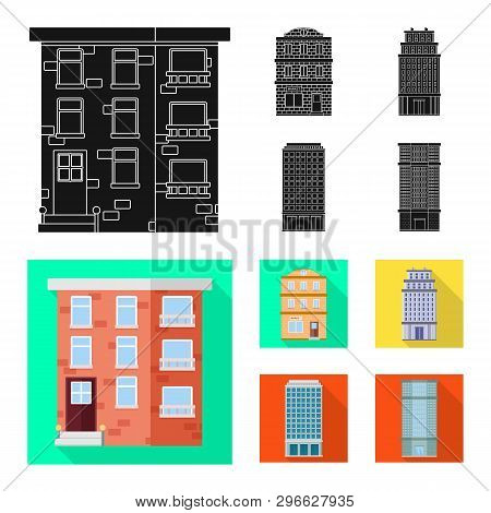 Vector Design Of Municipal And Center Icon. Set Of Municipal And Estate   Stock Vector Illustration.