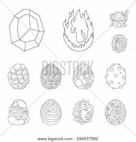 Vector Design Of Dinosaur  And Magic  Logo. Collection Of Dinosaur  And Fantasy Vector Icon For Stoc
