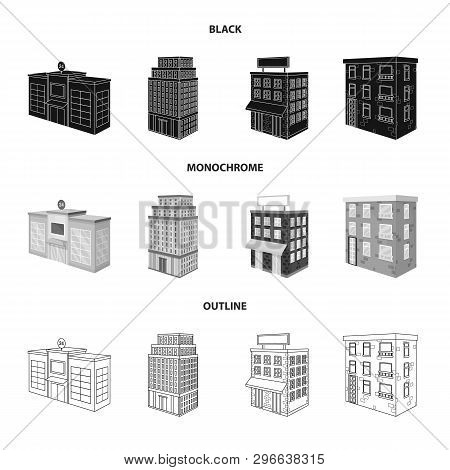 Vector Design Of Construction And Building Sign. Collection Of Construction And Estate Stock Vector 