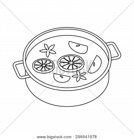 Vector Design Of Wine And Mulled Symbol. Set Of Wine And Drink Stock Symbol For Web.