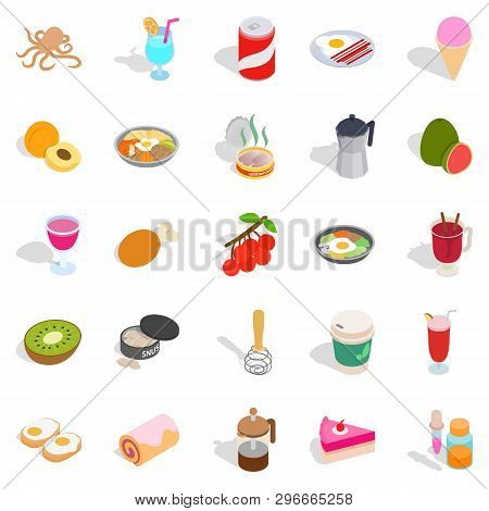 Dainty Icons Set. Isometric Set Of 25 Dainty Icons For Web Isolated On White Background