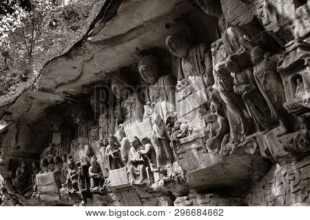 Dazu Rock Carvings as the World Heritage Site located in suburb Chongqing, China