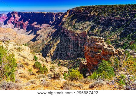 Amazing Natural Geological Formation - Grand Canyon In Arizona, Southern Rim.
