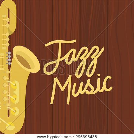 Jazz Day Poster With Saxophone Vector Illustration Design