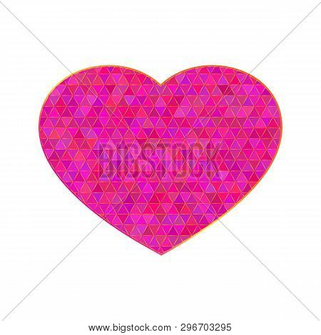 Geometric Heart Shape On A White Background, Vector Illustration