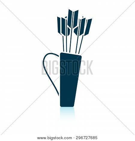 Quiver With Arrows Icon. Shadow Reflection Design. Vector Illustration.