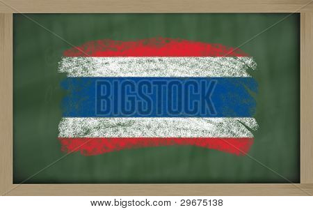 Bandera Nacional de Tailandia en pizarra pintada con tiza