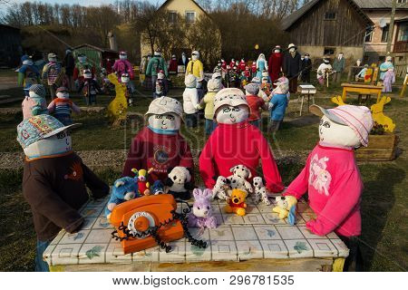 Sabile, Latvia - April 21, 2019: Small Artificial City Of Dolls In Sabile, Latvia - Lellu Pilseta