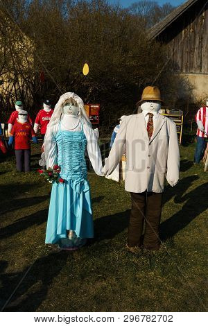 Sabile, Latvia - April 21, 2019: Small Artificial City Of Dolls In Sabile, Latvia - Lellu Pilseta