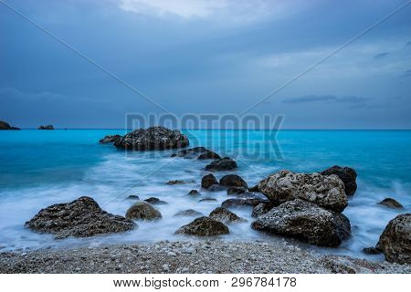 Agios Nikitas beach in Lefkas island Greece