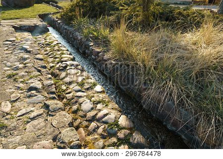 Canal With Spring Water In City Sabile In Latvia