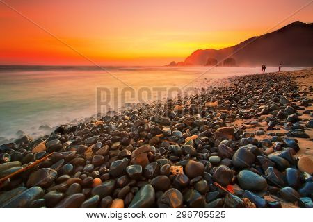 Majestic Moment At Papuma Beach,indonesia