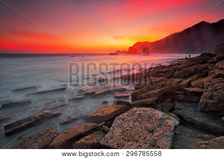 Majestic Moment At Papuma Beach,indonesia