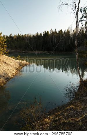 Beautiful Turquoise Lake In Latvia - Meditirenian Style Colors In Baltic States - Lackroga Ezers