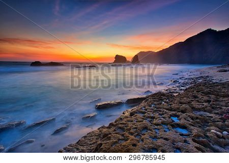 Majestic Moment At Papuma Beach,indonesia