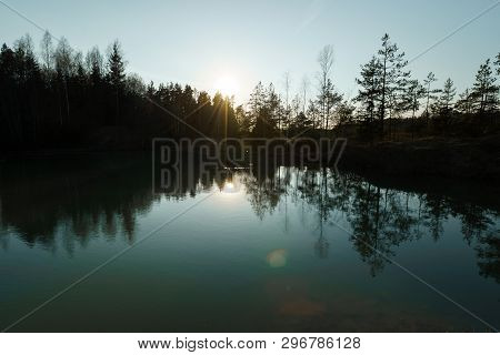 Beautiful Turquoise Lake In Latvia - Meditirenian Style Colors In Baltic States - Lackroga Ezers