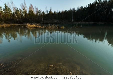 Beautiful Turquoise Lake In Latvia - Meditirenian Style Colors In Baltic States - Lackroga Ezers