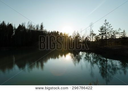 Beautiful Turquoise Lake In Latvia - Meditirenian Style Colors In Baltic States - Lackroga Ezers