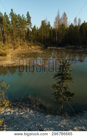 Beautiful Turquoise Lake In Latvia - Meditirenian Style Colors In Baltic States - Lackroga Ezers