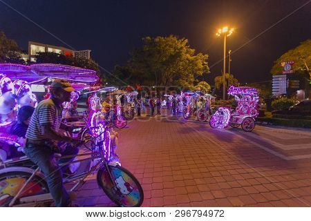 Malacca, Malaysia - 4Th August 2018 : Decorative Trishaws At Malacca Citymalaysia. Malacca Has Been