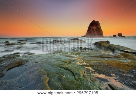 Majestic Moment At Papuma Beach,indonesia