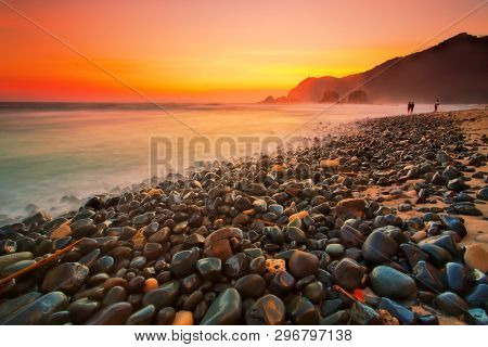 Majestic Moment At Papuma Beach,indonesia