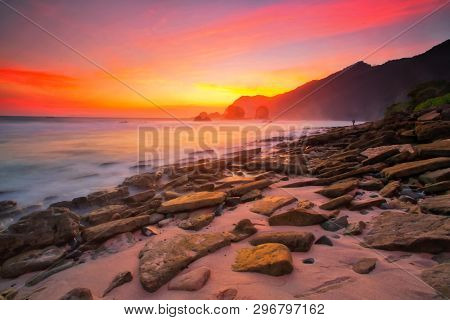 Majestic Moment At Papuma Beach,indonesia