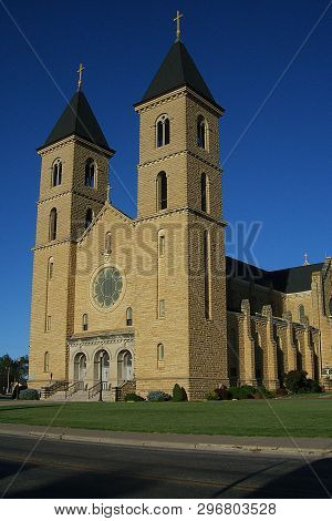 Victoria, Kansas - September 28: St. Fidelis Basilica Also Known As The Cathedral Of The Plains On S
